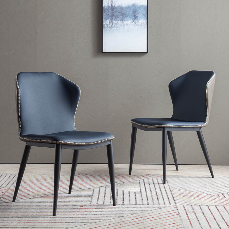 Metal Contemporary Dining Room Chairs Metallic Finish Wingback Side Chair