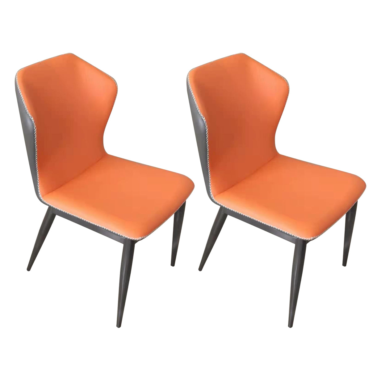 Metal Contemporary Dining Room Chairs Metallic Finish Wingback Side Chair