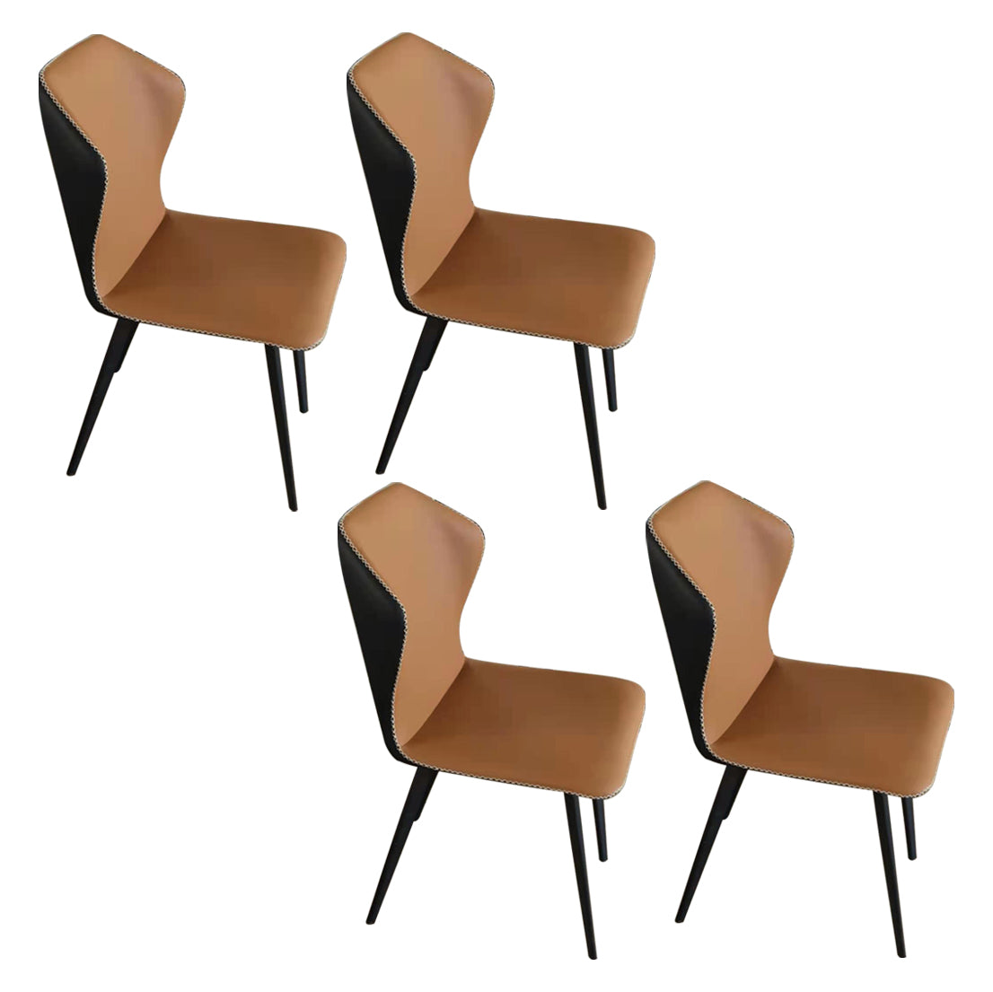 Metal Contemporary Dining Room Chairs Metallic Finish Wingback Side Chair