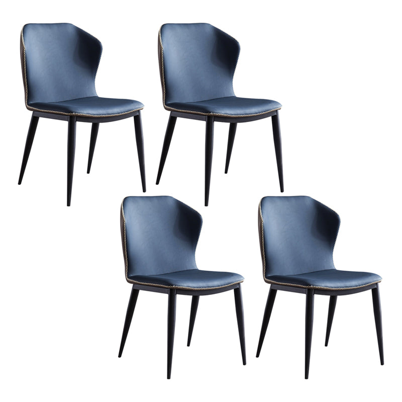 Metal Contemporary Dining Room Chairs Metallic Finish Wingback Side Chair