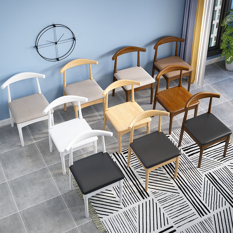 Scandinavian Style Wood Dining Chair Home Armless Open Back Dining Side Chair