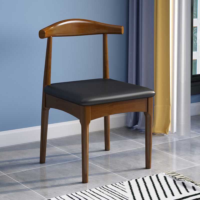 Scandinavian Style Wood Dining Chair Home Armless Open Back Dining Side Chair