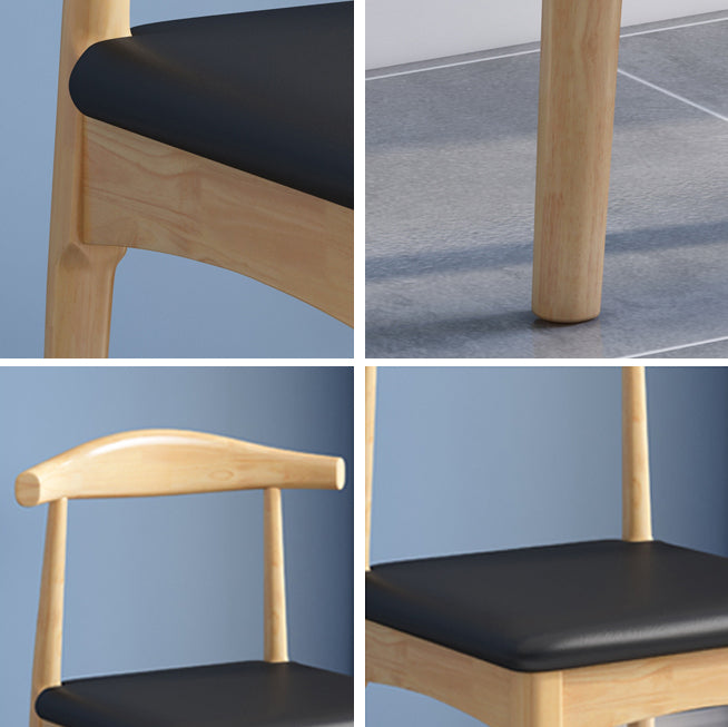 Scandinavian Style Wood Dining Chair Home Armless Open Back Dining Side Chair
