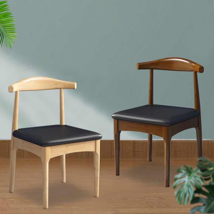 Scandinavian Style Wood Dining Chair Home Armless Open Back Dining Side Chair