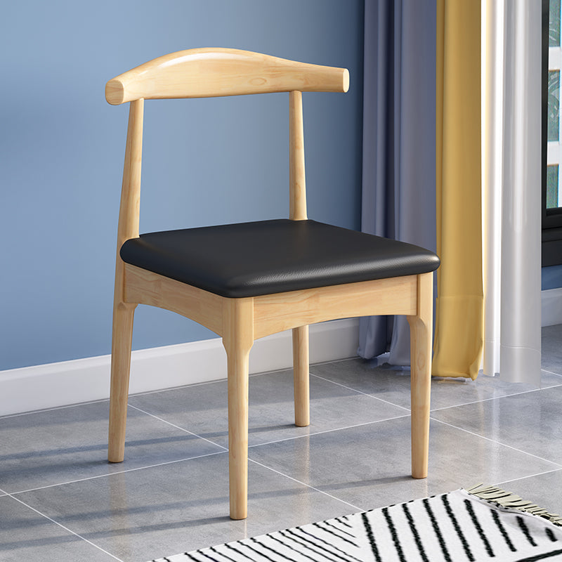 Scandinavian Style Wood Dining Chair Home Armless Open Back Dining Side Chair