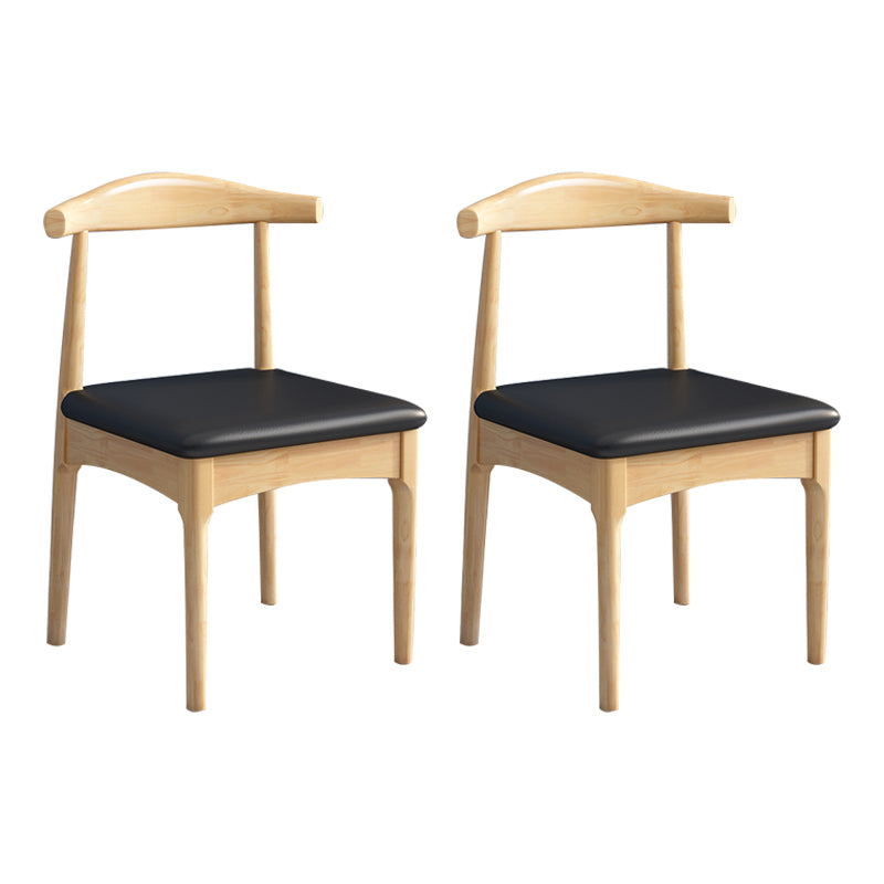 Scandinavian Style Wood Dining Chair Home Armless Open Back Dining Side Chair