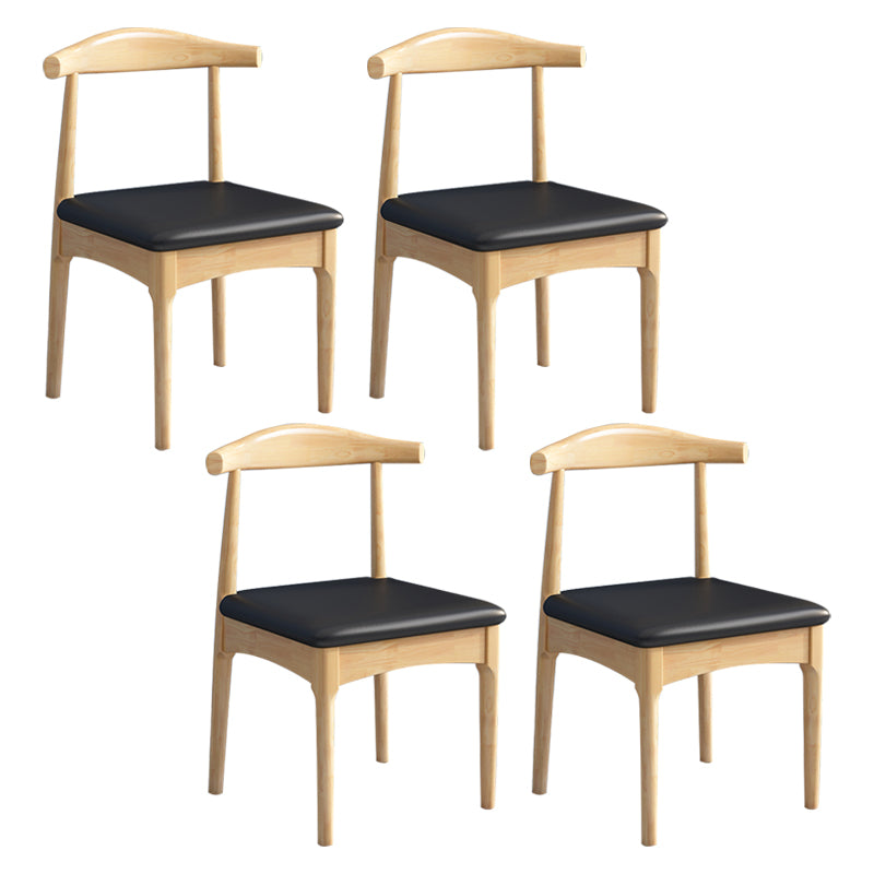 Scandinavian Style Wood Dining Chair Home Armless Open Back Dining Side Chair