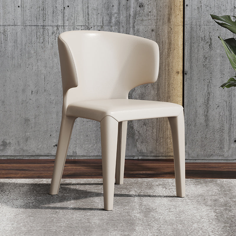 Faux Leather Contemporary Dining Room Chair Matte Finish Wingback Side Dining Chair