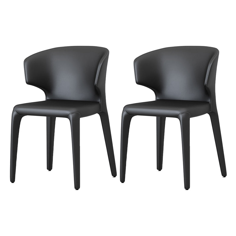 Faux Leather Contemporary Dining Room Chair Matte Finish Wingback Side Dining Chair