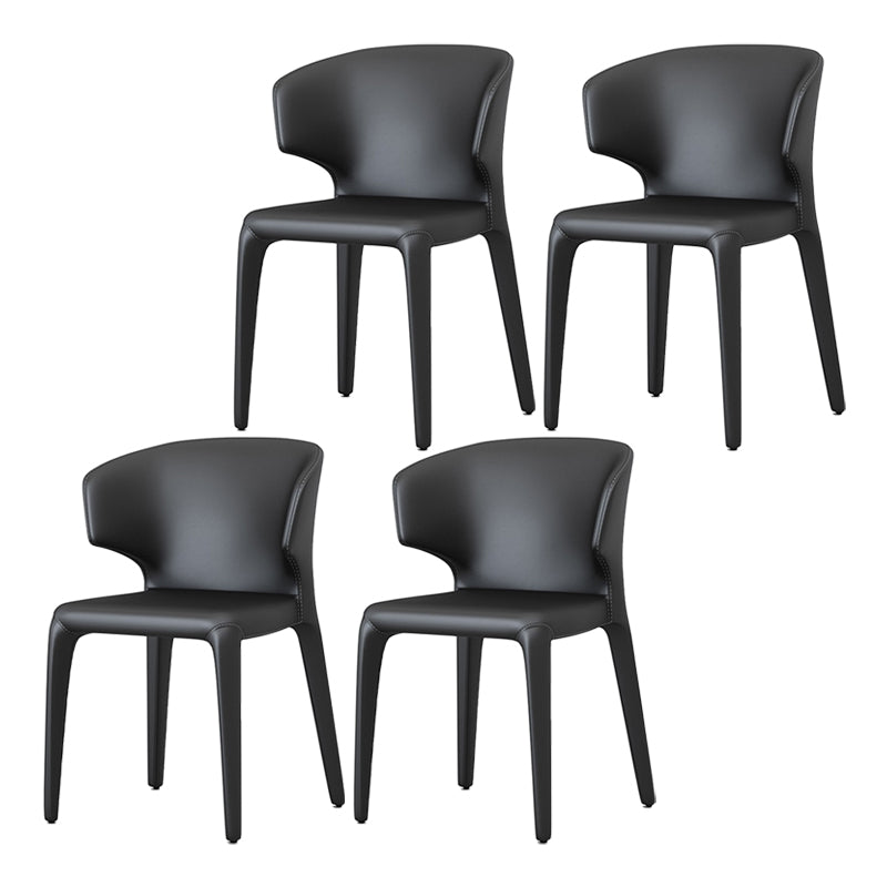 Faux Leather Contemporary Dining Room Chair Matte Finish Wingback Side Dining Chair