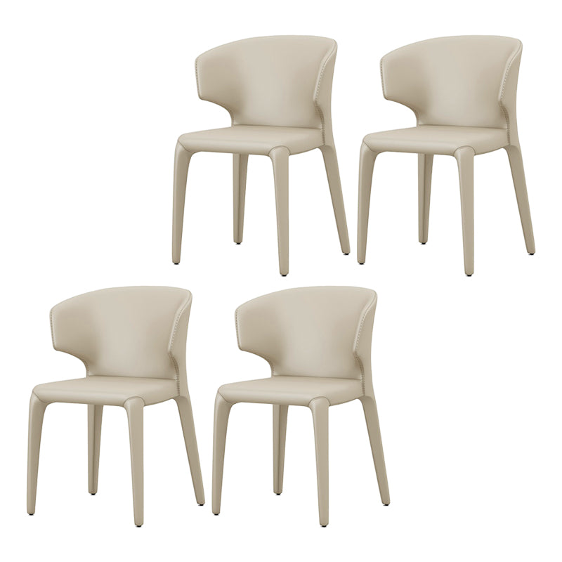Faux Leather Contemporary Dining Room Chair Matte Finish Wingback Side Dining Chair