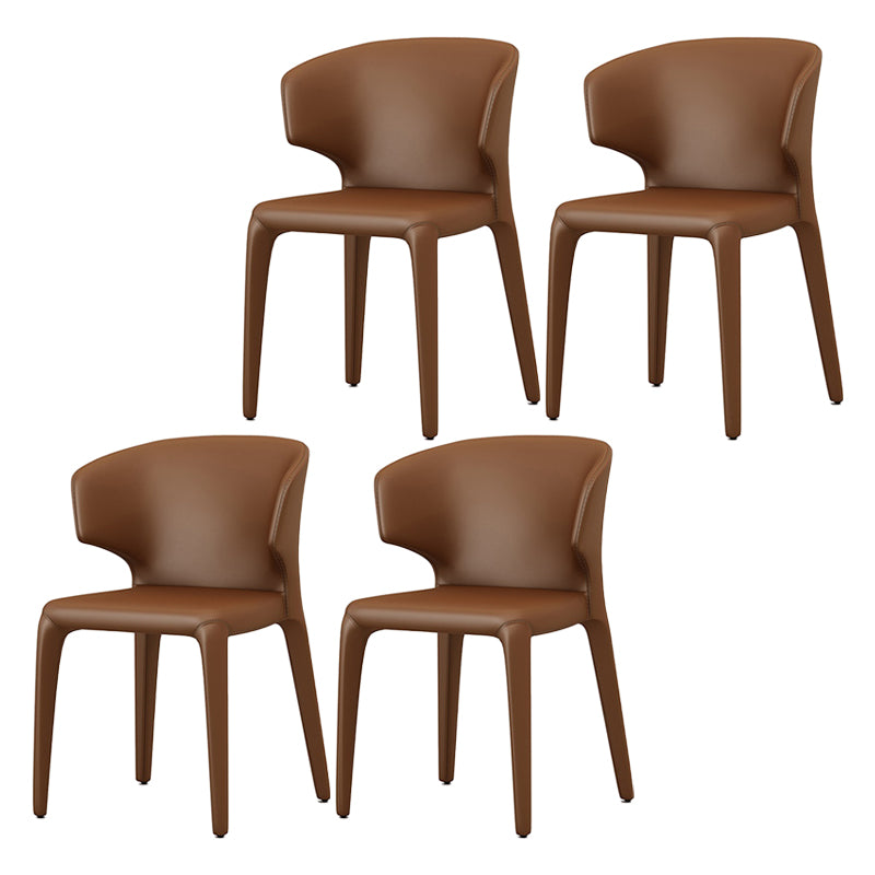 Faux Leather Contemporary Dining Room Chair Matte Finish Wingback Side Dining Chair