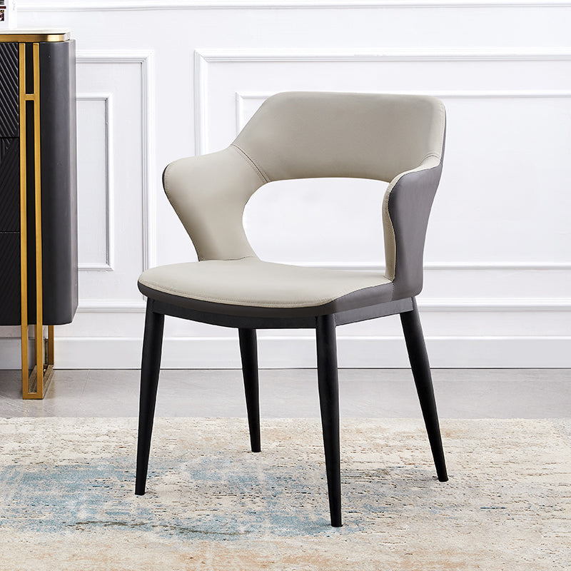 Dining Room Leather Dining Chair Contemporary Open Back Dining Arm Chair