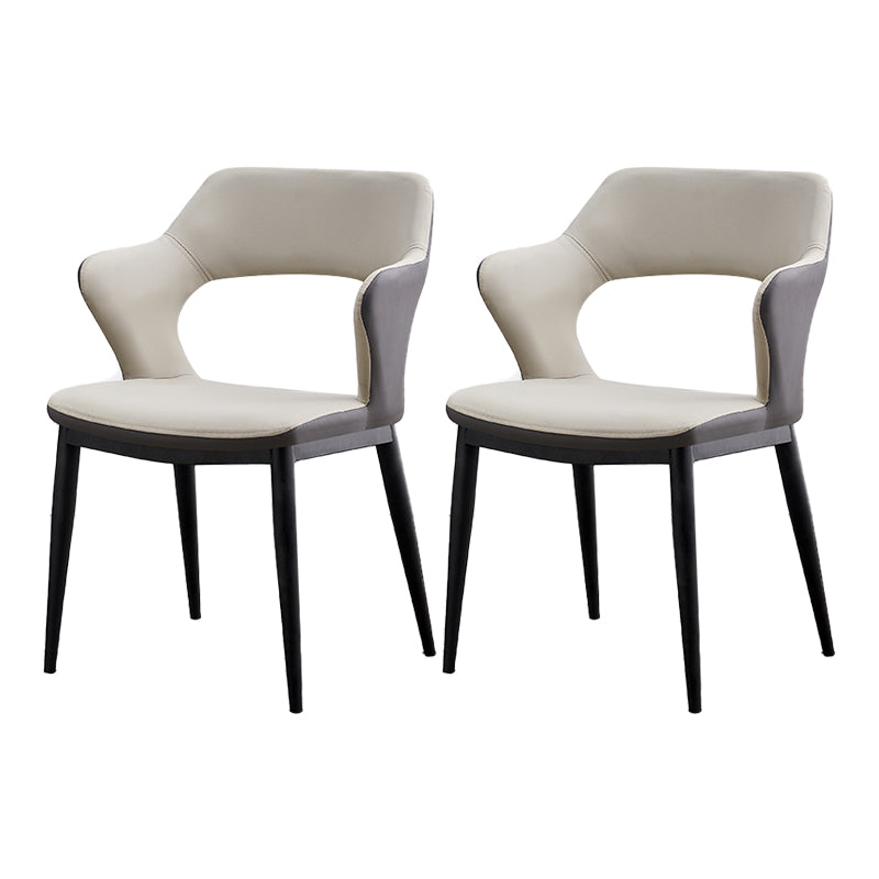Dining Room Leather Dining Chair Contemporary Open Back Dining Arm Chair