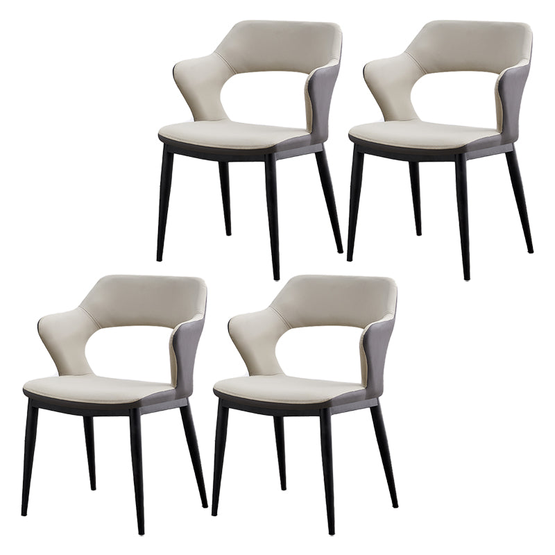 Dining Room Leather Dining Chair Contemporary Open Back Dining Arm Chair