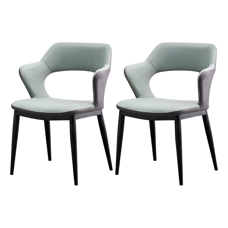 Dining Room Leather Dining Chair Contemporary Open Back Dining Arm Chair
