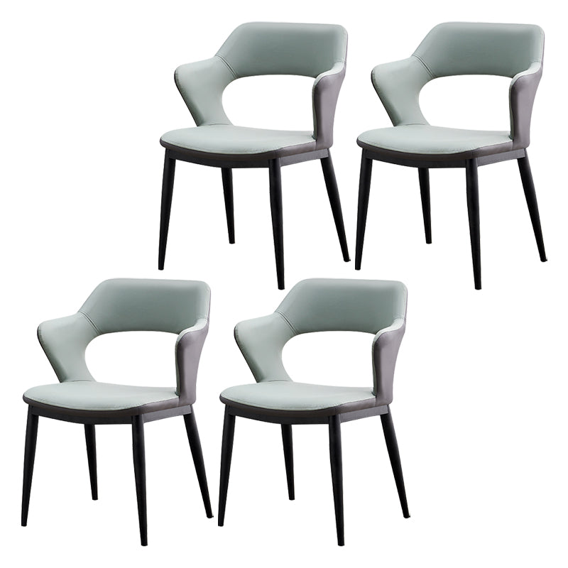 Dining Room Leather Dining Chair Contemporary Open Back Dining Arm Chair