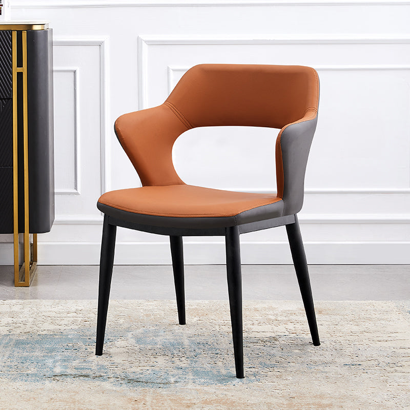Dining Room Leather Dining Chair Contemporary Open Back Dining Arm Chair
