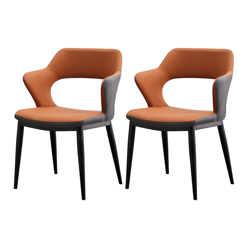 Dining Room Leather Dining Chair Contemporary Open Back Dining Arm Chair