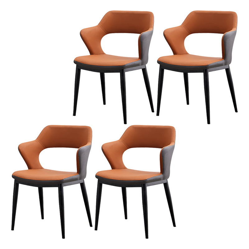 Dining Room Leather Dining Chair Contemporary Open Back Dining Arm Chair