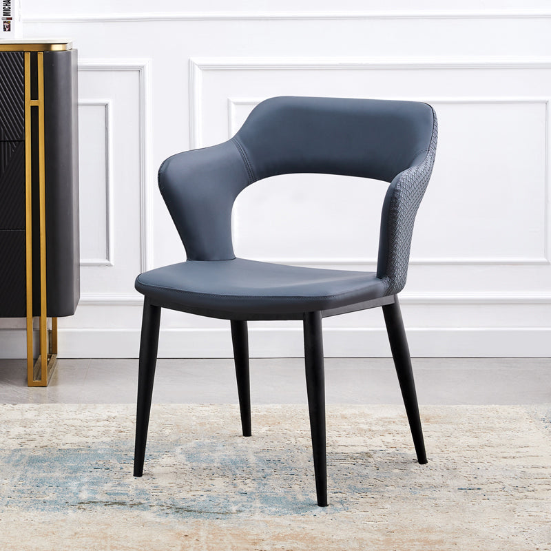 Dining Room Leather Dining Chair Contemporary Open Back Dining Arm Chair