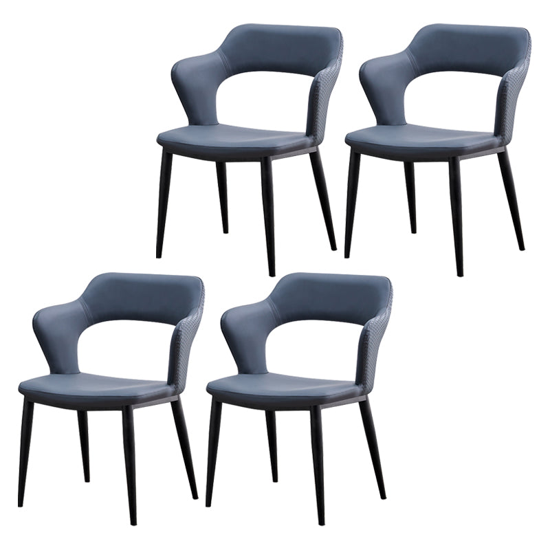 Dining Room Leather Dining Chair Contemporary Open Back Dining Arm Chair