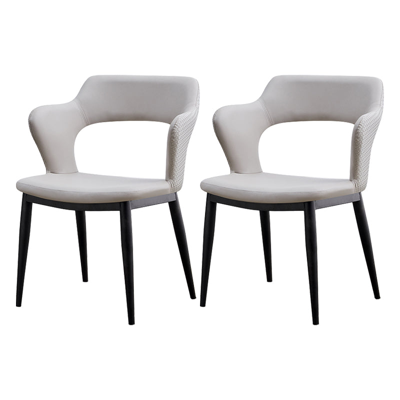 Dining Room Leather Dining Chair Contemporary Open Back Dining Arm Chair
