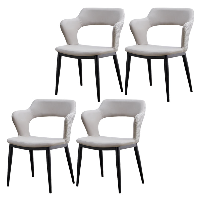 Dining Room Leather Dining Chair Contemporary Open Back Dining Arm Chair