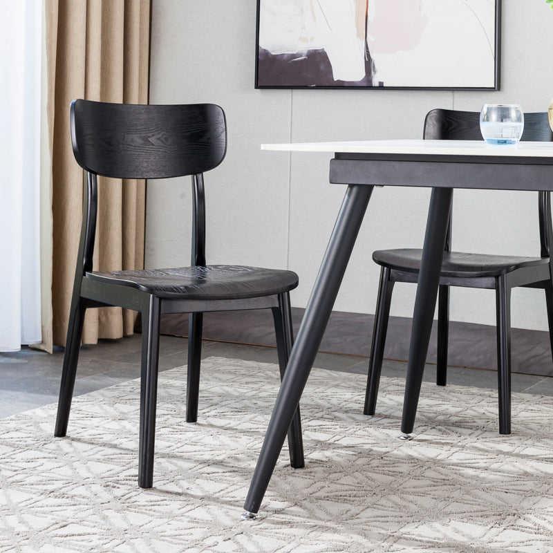 Wood Industrial Style Dining Chair Indoor-Outdoor Open Back Dining Side Chair