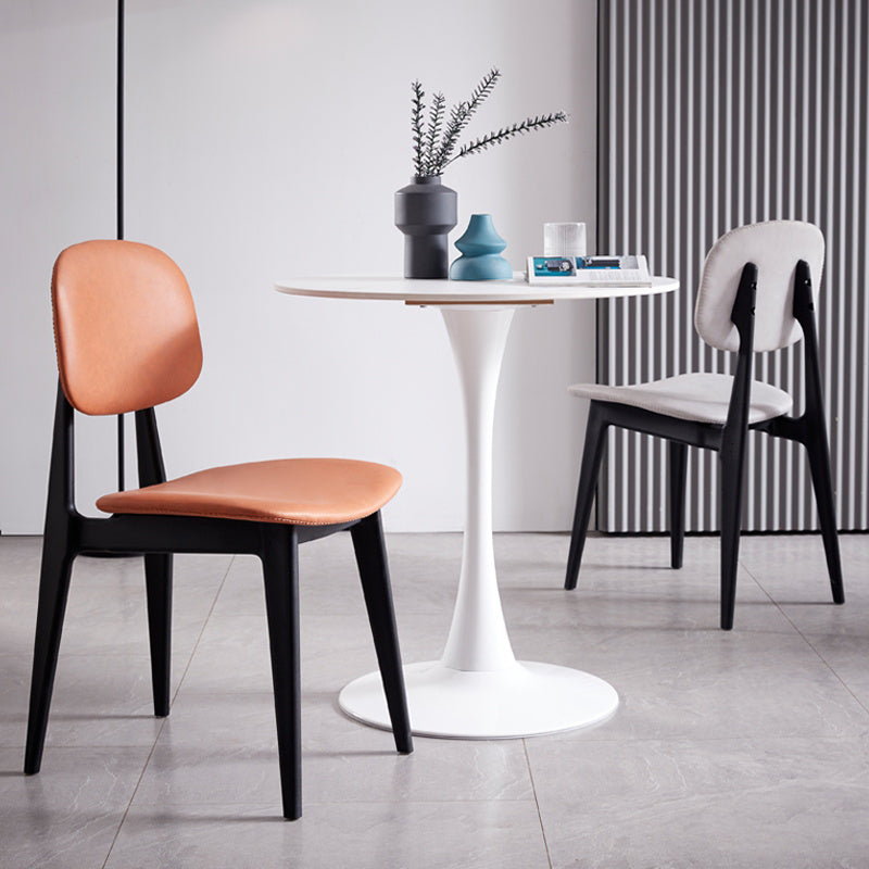 Chaise de salle à manger en métal sans bras de Style nordique, chaise latérale de salle à manger à dossier ouvert