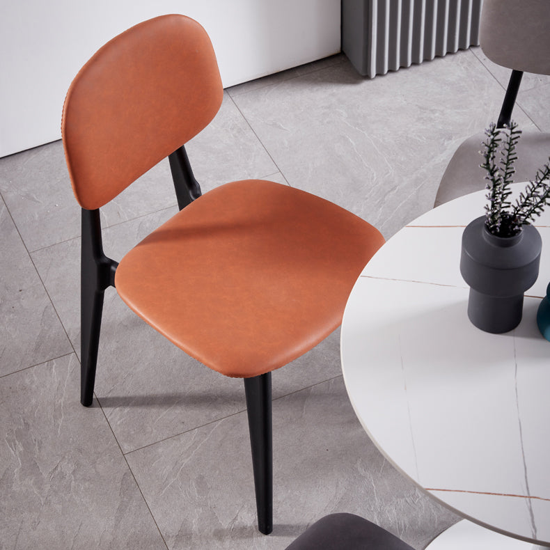 Nordic Style Armless Metal Dining Room Chair Open Back Dining Side Chair