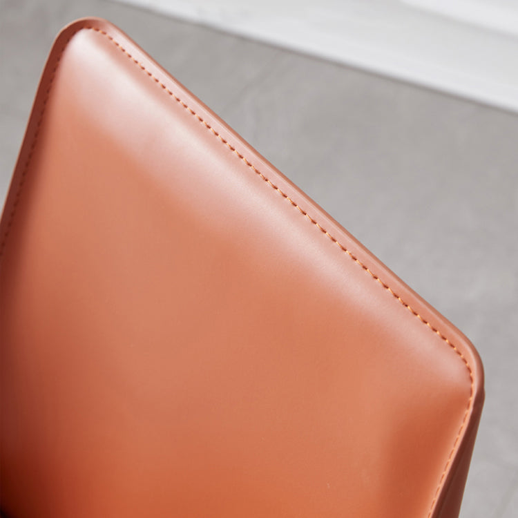 Faux Leather Contemporary Dining Chair Matte Finish Solid Back Dining Chair