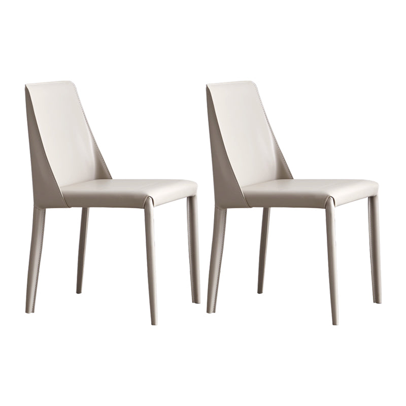 Faux Leather Contemporary Dining Chair Matte Finish Solid Back Dining Chair