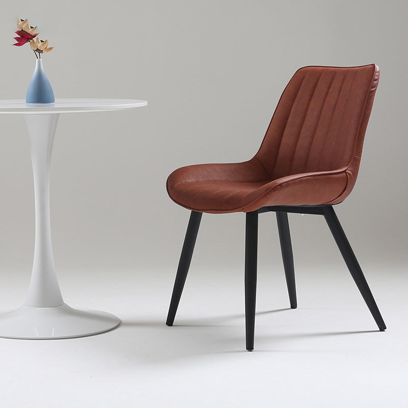 Nordic Cushioned Dining Chair 33"H Parsons Chair with Metal Base for Restaurant