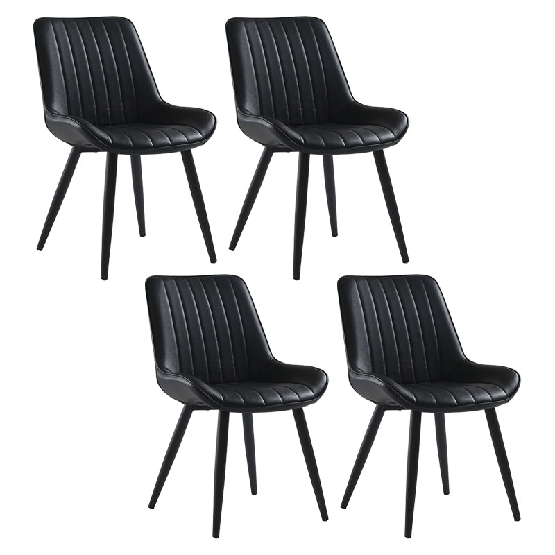 Nordic Cushioned Dining Chair 33"H Parsons Chair with Metal Base for Restaurant