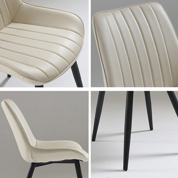 Nordic Cushioned Dining Chair 33"H Parsons Chair with Metal Base for Restaurant