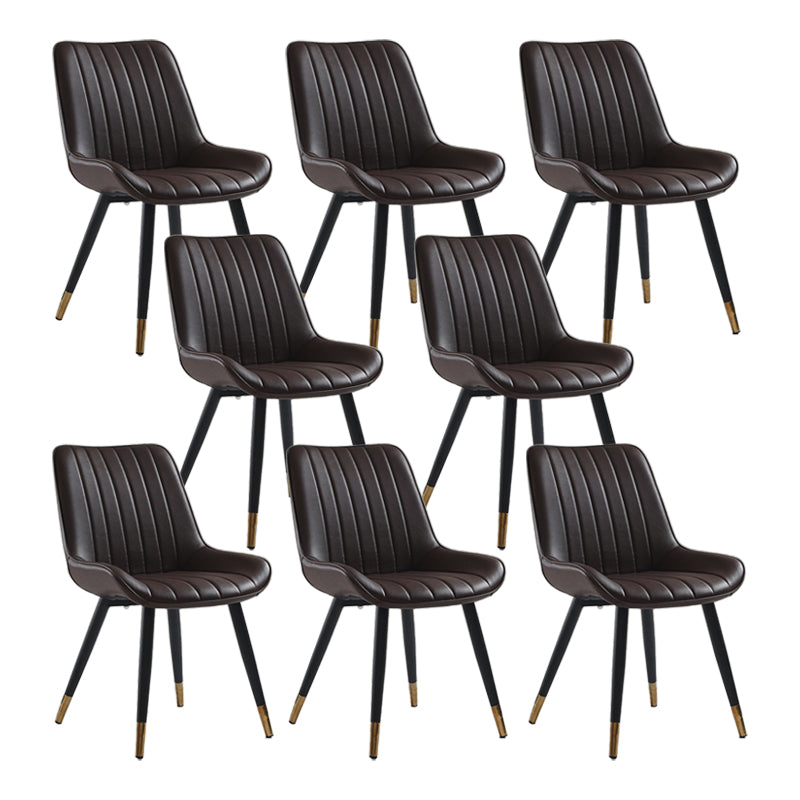 Nordic Cushioned Dining Chair 33"H Parsons Chair with Metal Base for Restaurant