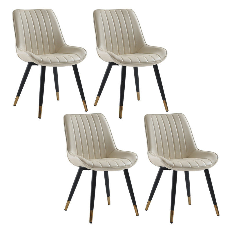 Nordic Cushioned Dining Chair 33"H Parsons Chair with Metal Base for Restaurant