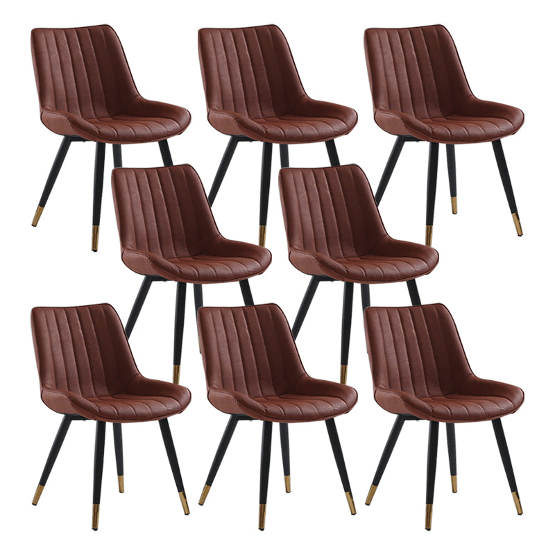 Nordic Cushioned Dining Chair 33"H Parsons Chair with Metal Base for Restaurant