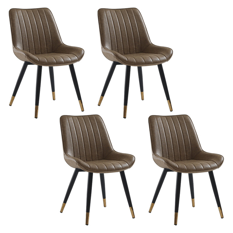 Nordic Cushioned Dining Chair 33"H Parsons Chair with Metal Base for Restaurant