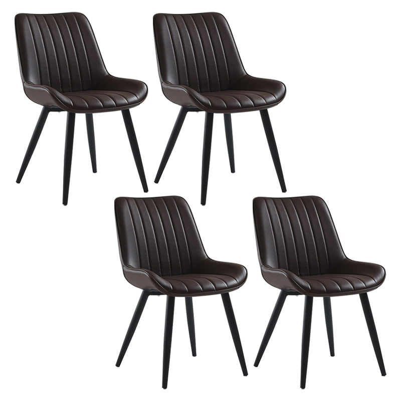 Nordic Cushioned Dining Chair 33"H Parsons Chair with Metal Base for Restaurant