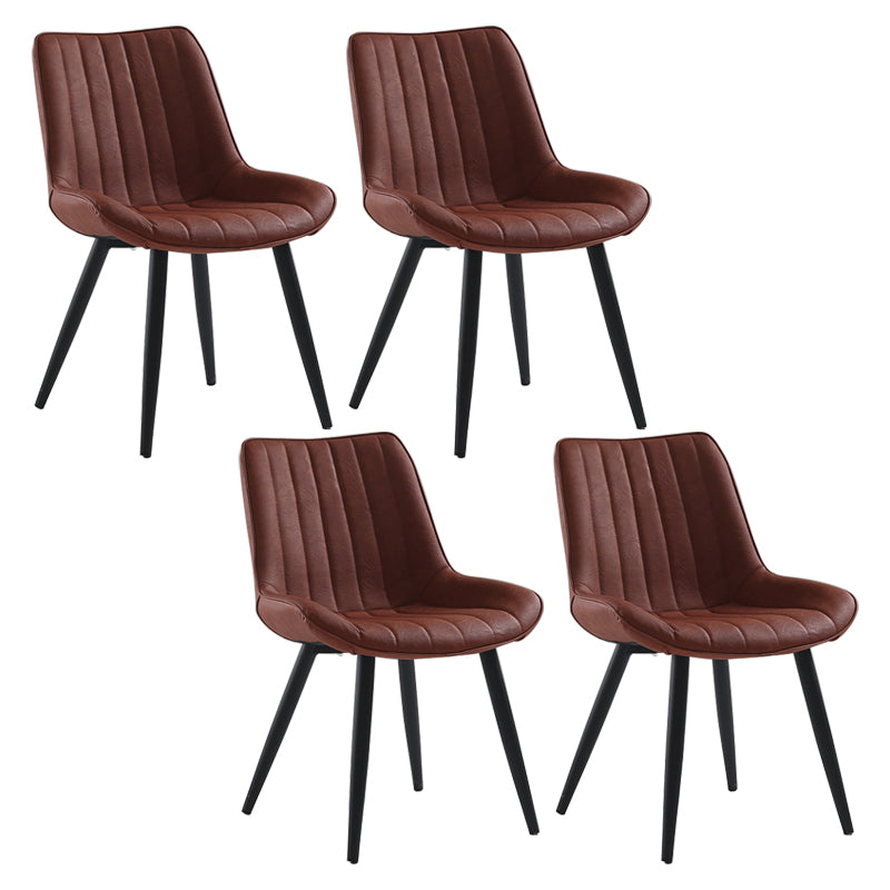 Nordic Cushioned Dining Chair 33"H Parsons Chair with Metal Base for Restaurant
