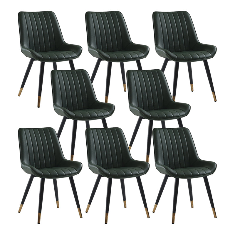 Nordic Cushioned Dining Chair 33"H Parsons Chair with Metal Base for Restaurant