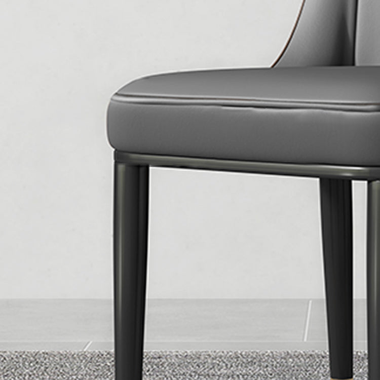 Silla lateral de comedor de metal Sillas de comedor sin brazos Parsons de estilo moderno