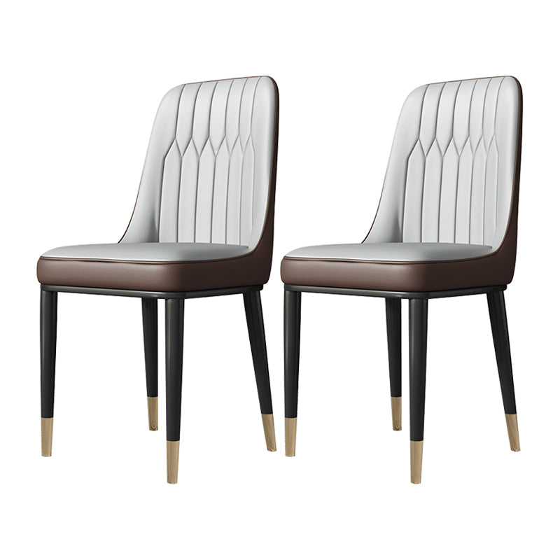 Chaises de salle à manger sans bras de style moderne de chaise latérale de salle à manger en métal