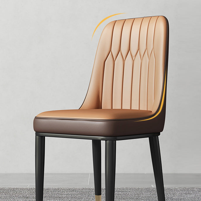 Chaises de salle à manger sans bras de style moderne de chaise latérale de salle à manger en métal