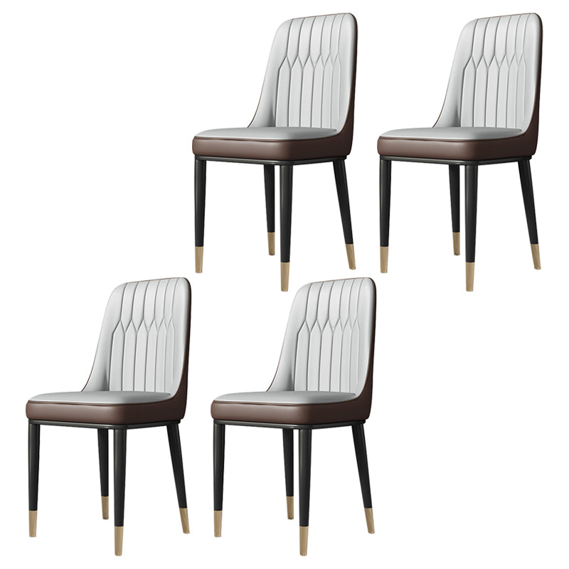 Chaises de salle à manger sans bras de style moderne de chaise latérale de salle à manger en métal