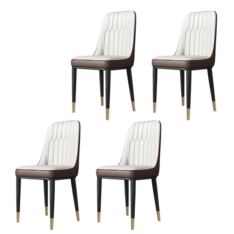Chaises de salle à manger sans bras de style moderne de chaise latérale de salle à manger en métal