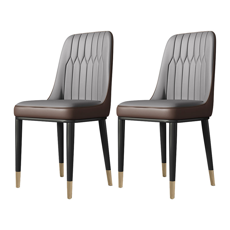 Chaises de salle à manger sans bras de style moderne de chaise latérale de salle à manger en métal