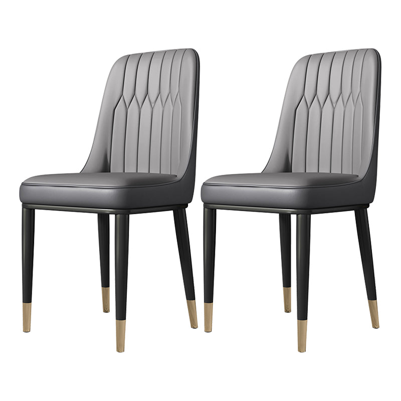 Chaises de salle à manger sans bras de style moderne de chaise latérale de salle à manger en métal